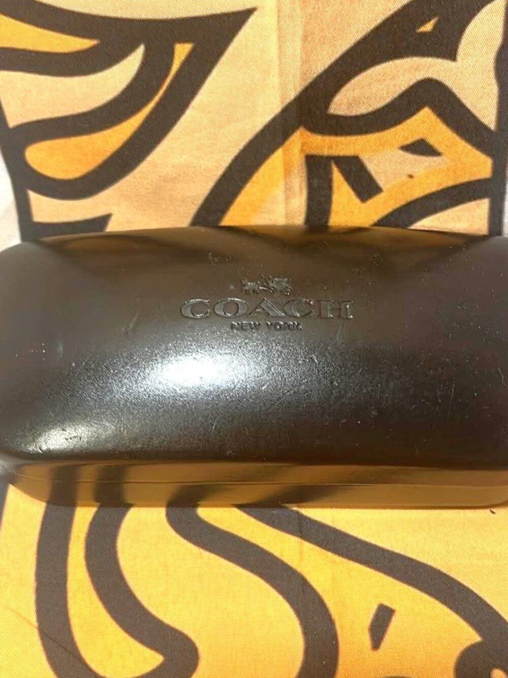 Coach Black Hard Clamshell Eyeglass / Sunglass Case – Embossed Logo